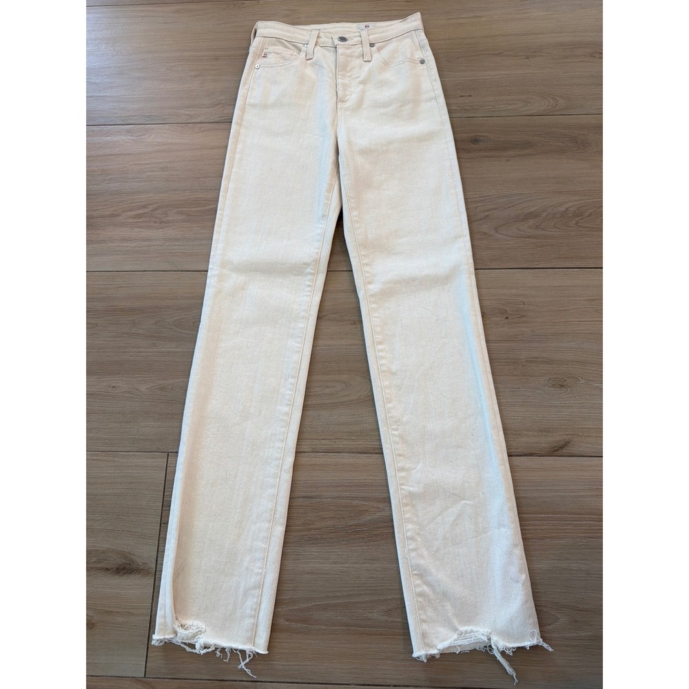 AG Adriano Goldschmied Alexxis High Rise Vintage Straight Jeans Off White 24R